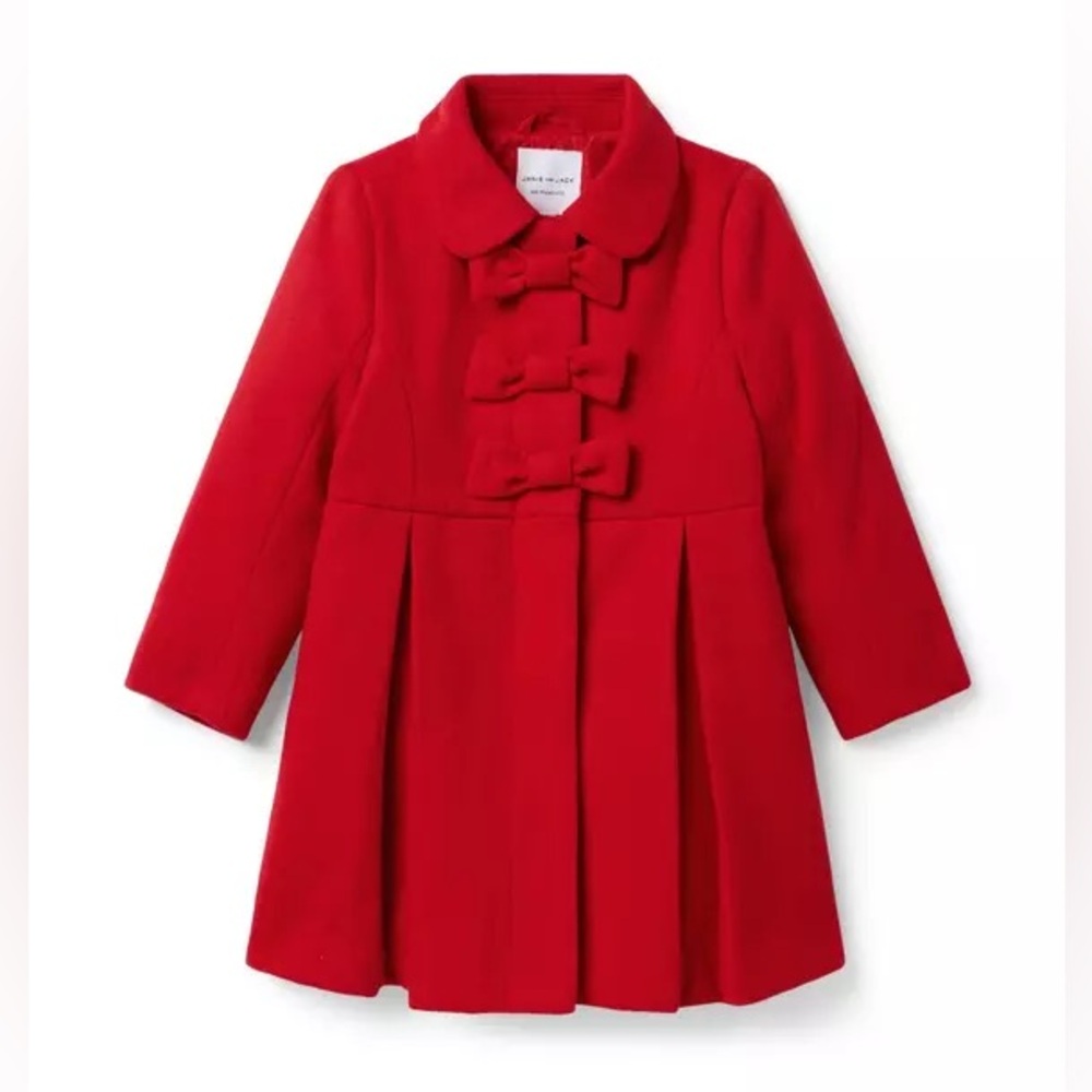 NWT Janie and Jack The Bow Coat red Christmas holiday girls outerwear 5 - 6